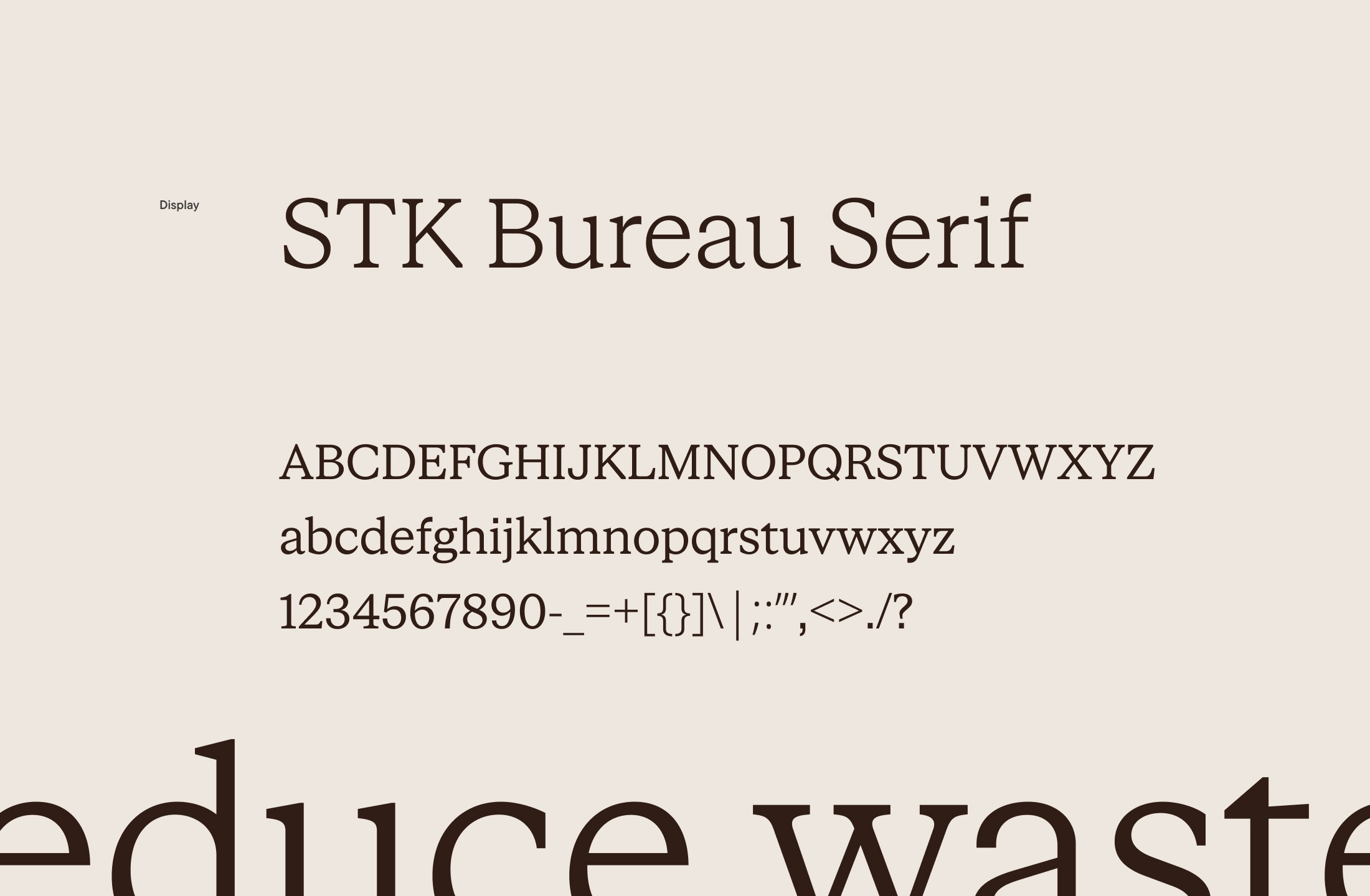Display font - STK Bureau Serif.