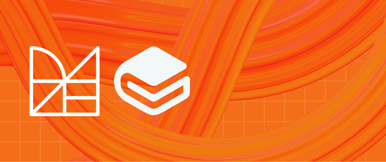 The Moderne and GitBook logos on a dark background with a gride and blue highlights