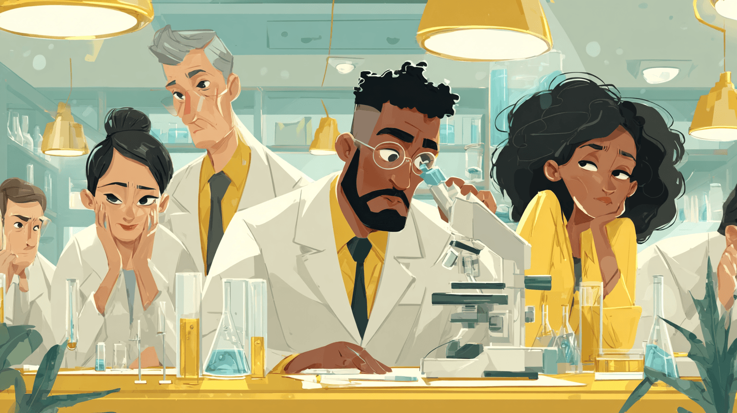 Scientists at work doing research