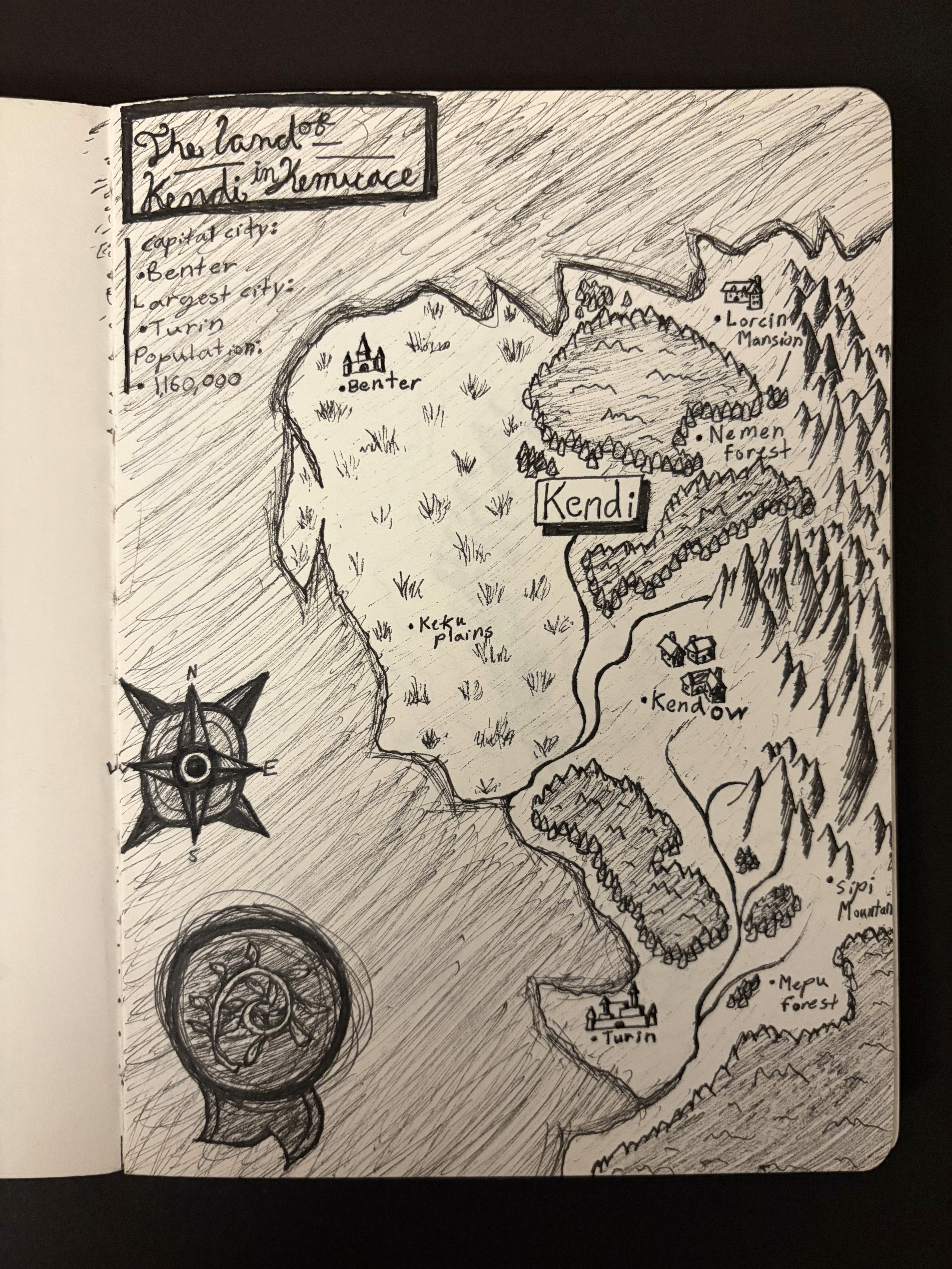 hand drawn imaginary map