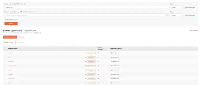 Backlink Opportunity tool in Ubersuggest&nbsp;