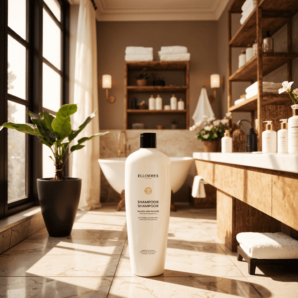 product photography of bottle of shampoo