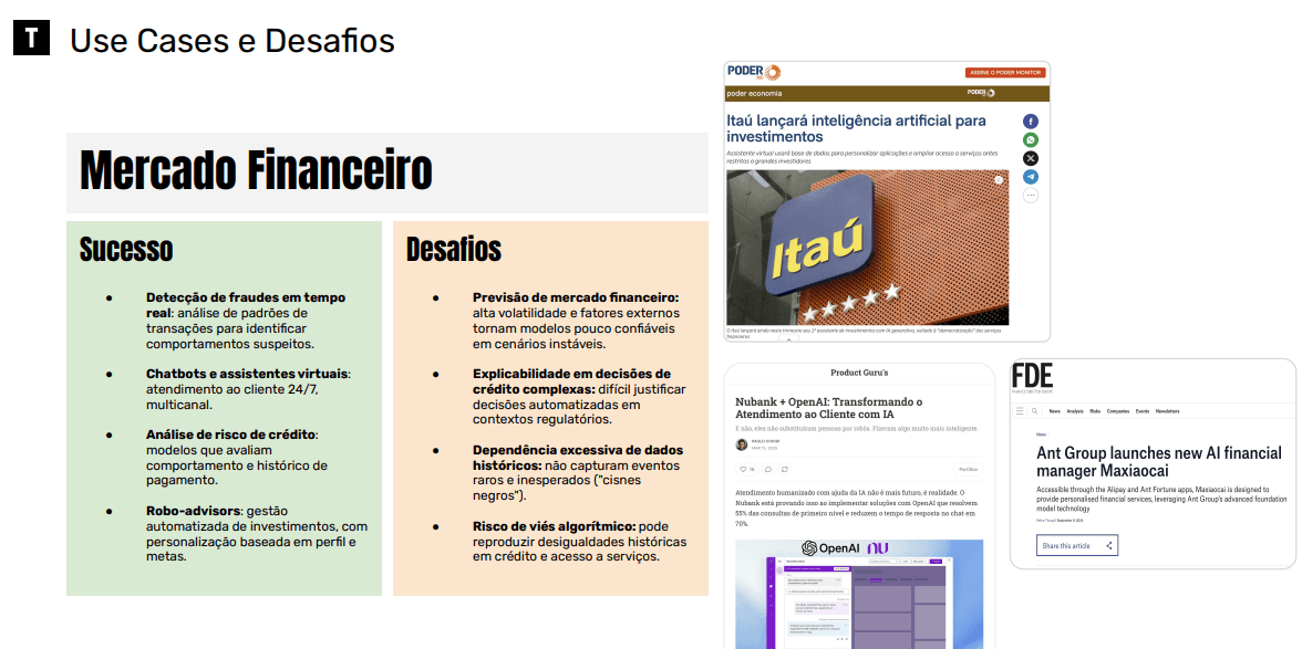 workflows com IA no mercado financeiro