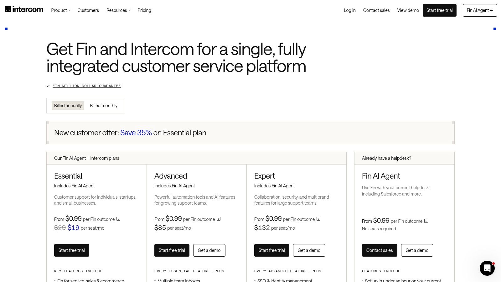 Intercom with Fin AI Agent