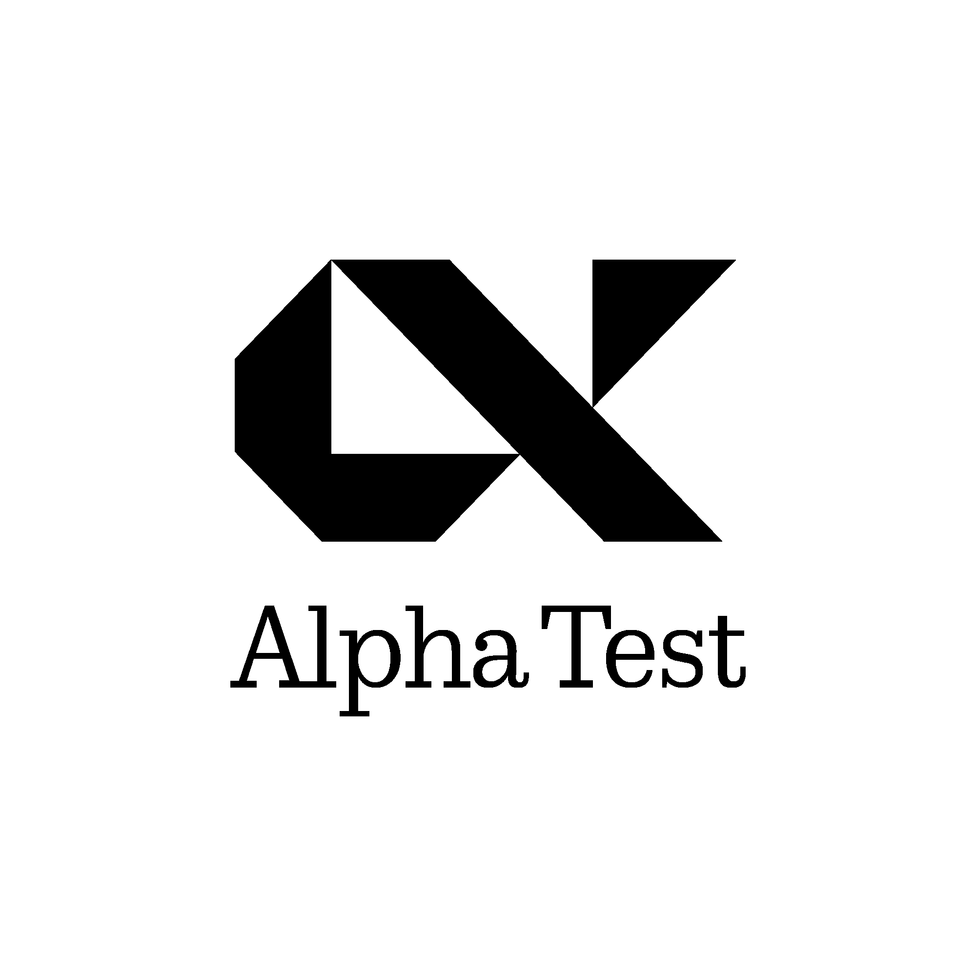 simbolo A di alpha test logo