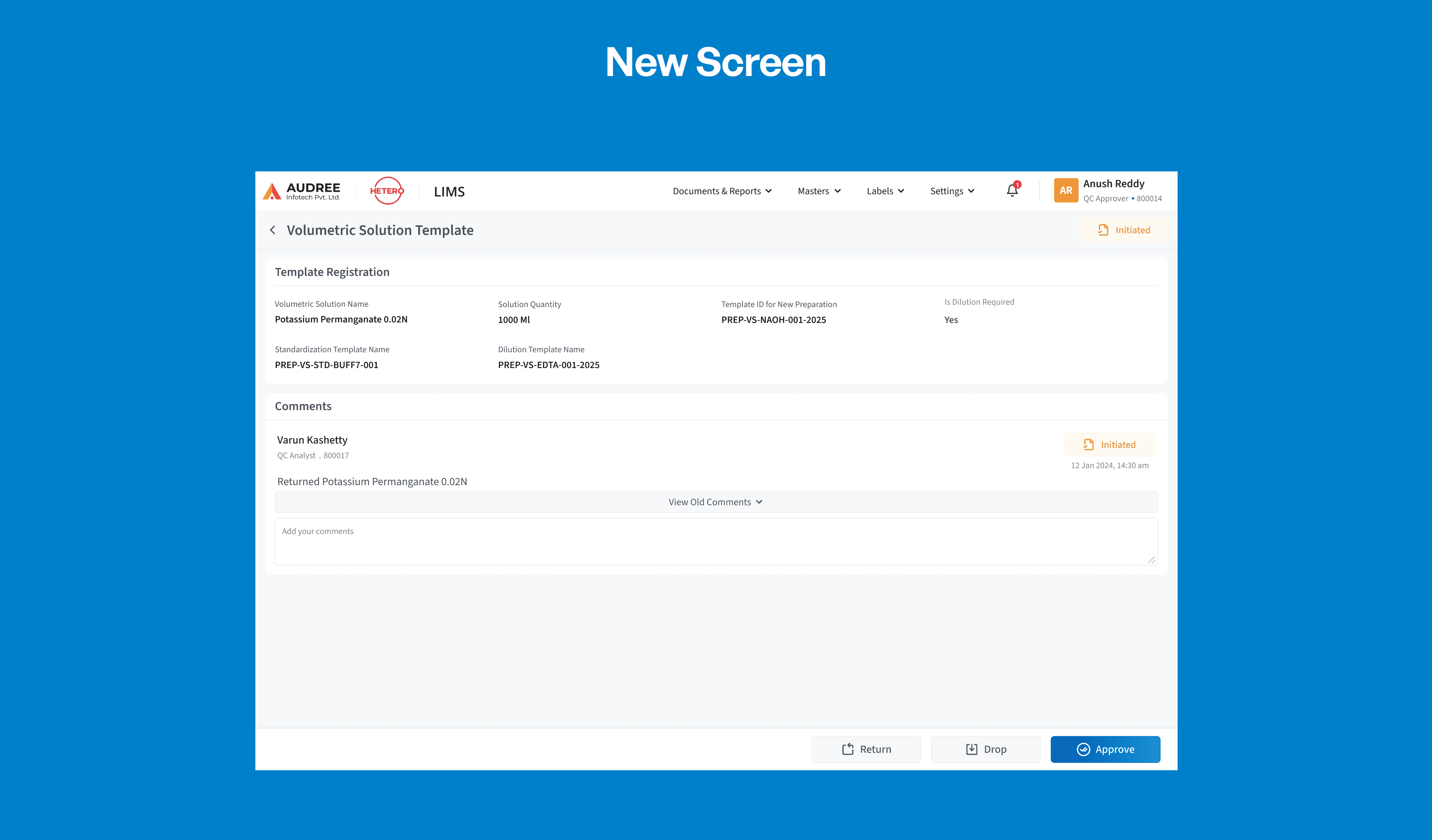New LIMS Software Screen