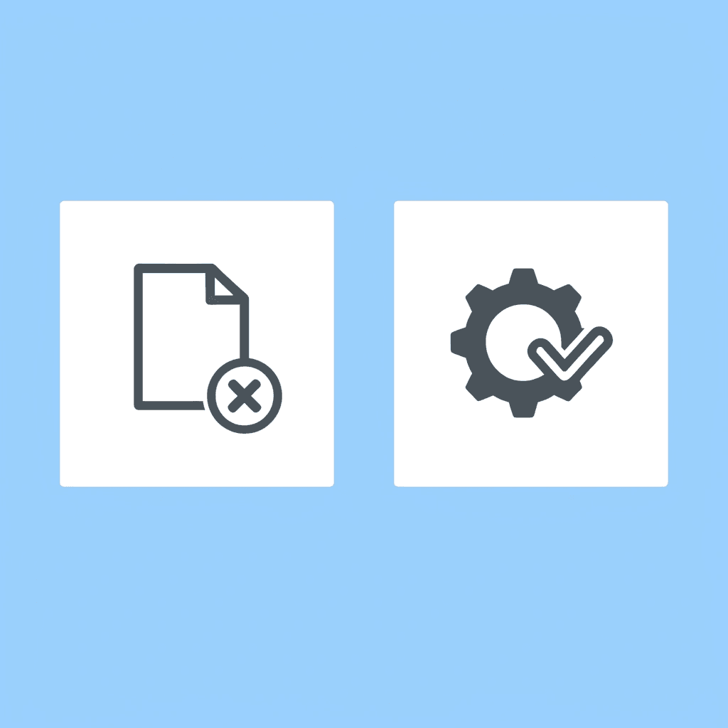 Before and after comparison: messy scattered documents transforming into organized structured files