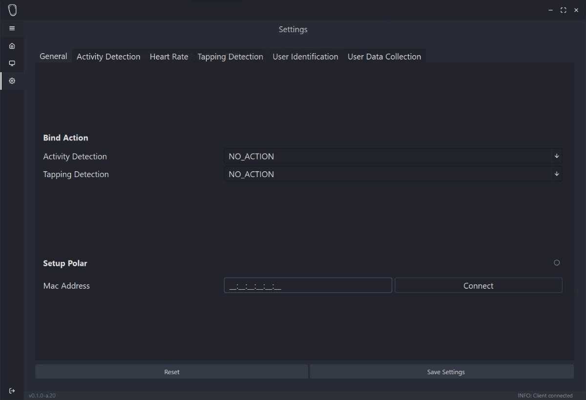 screenshot of Ohmic's setting section in the dashboard