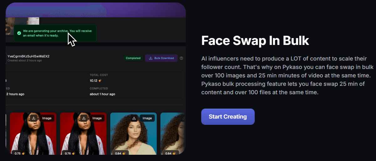 Bulk Face Swap Functionality
