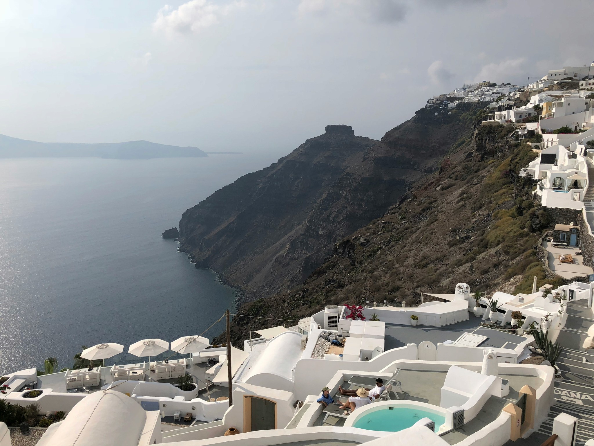 Santorini Thira - Panoramic picture looking down the caldera