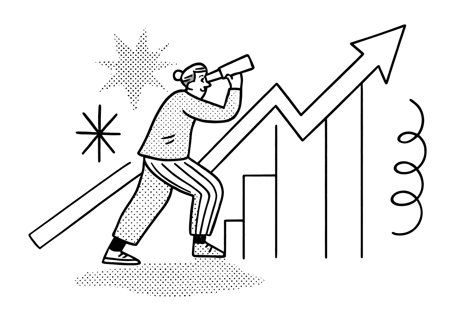 illustration of a man running through a track