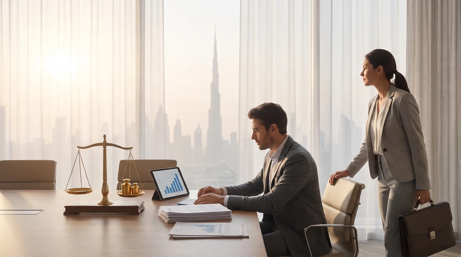 Attestation Requirements for Dubai Company Formation beside a Dubai trade license document and a modern