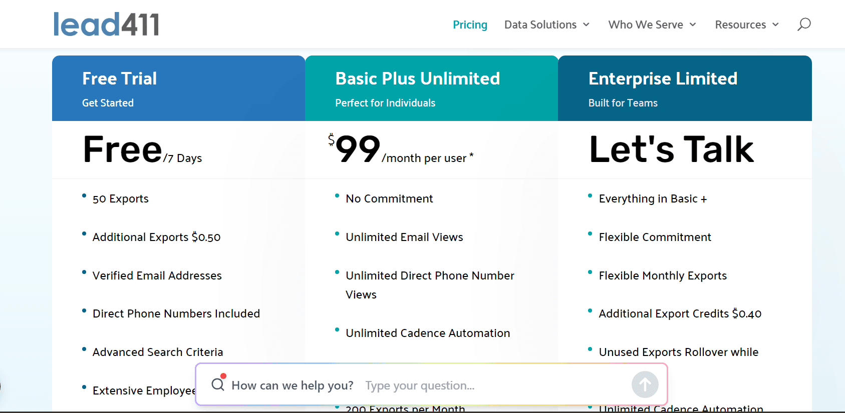 Lead411 Pricing