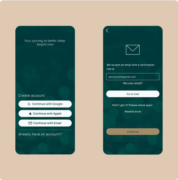 images of app account set up