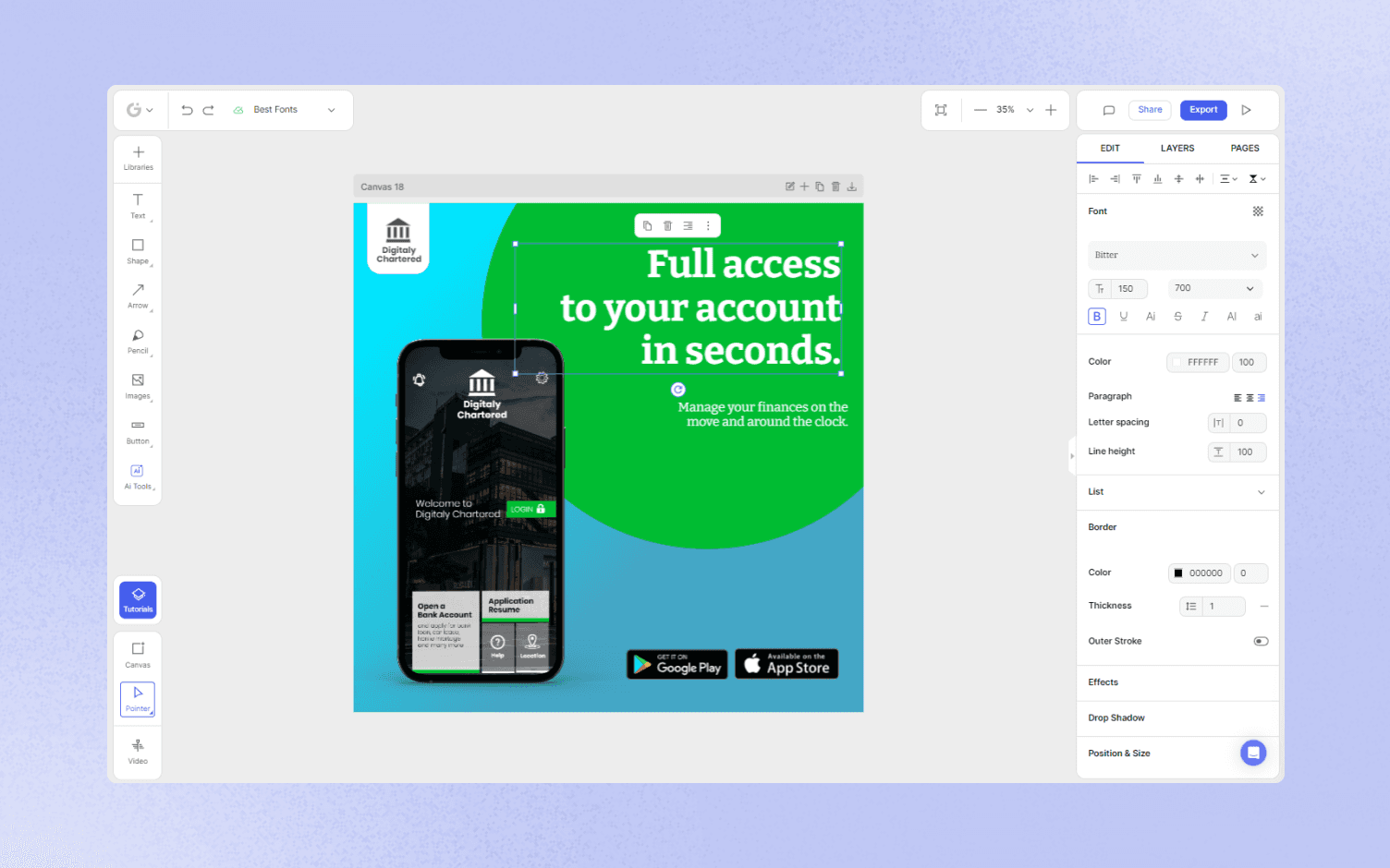 Glorify-app-mobile-phone-app-display-account-bitter-roboto-regular-fonts