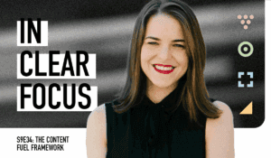 Podcast cover art for In Clear Focus episode The Content Fuel Framework Encore