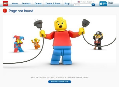 Error 404 Seite Beispiel LEGO