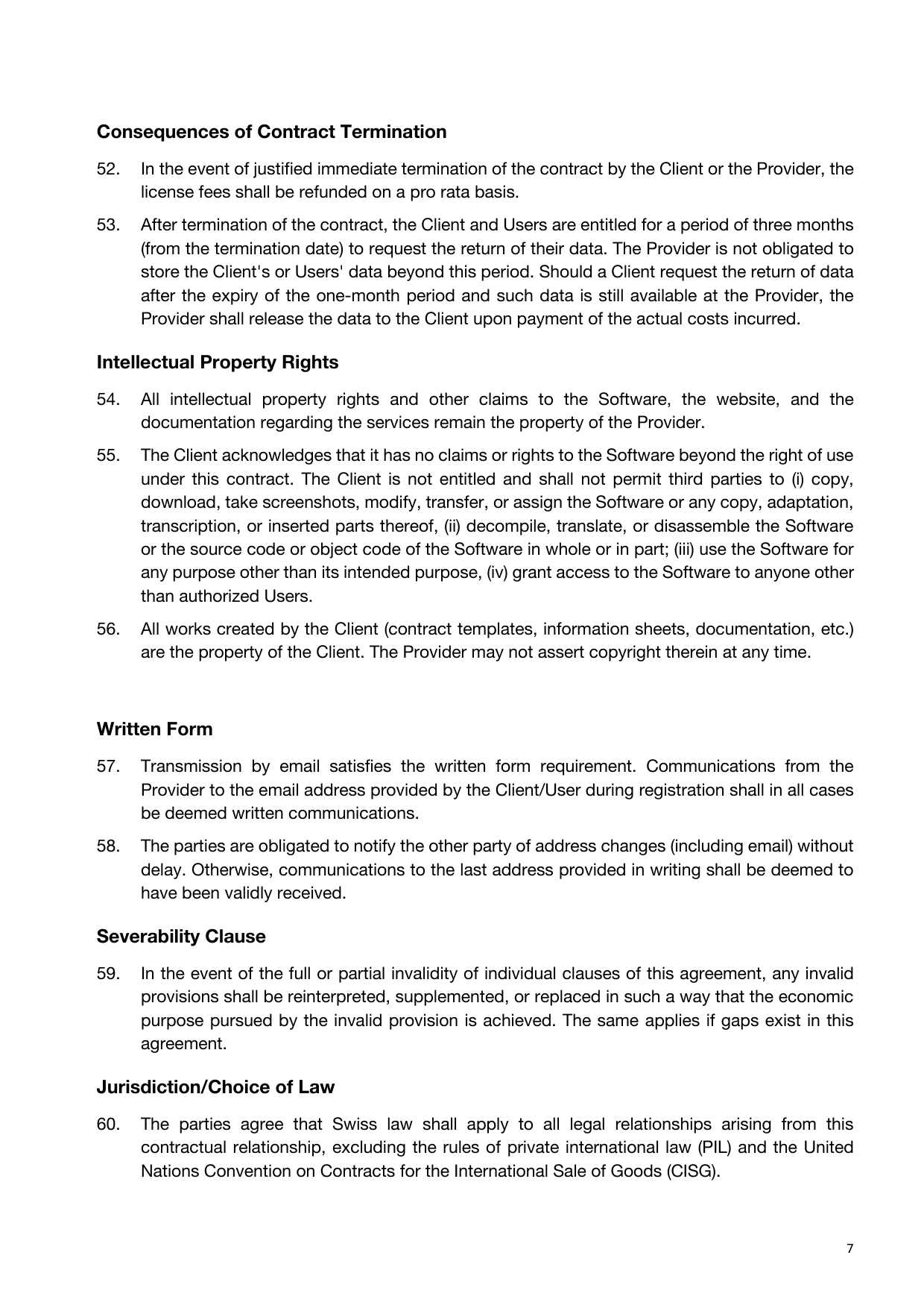 Software Contract, page 7 of 8