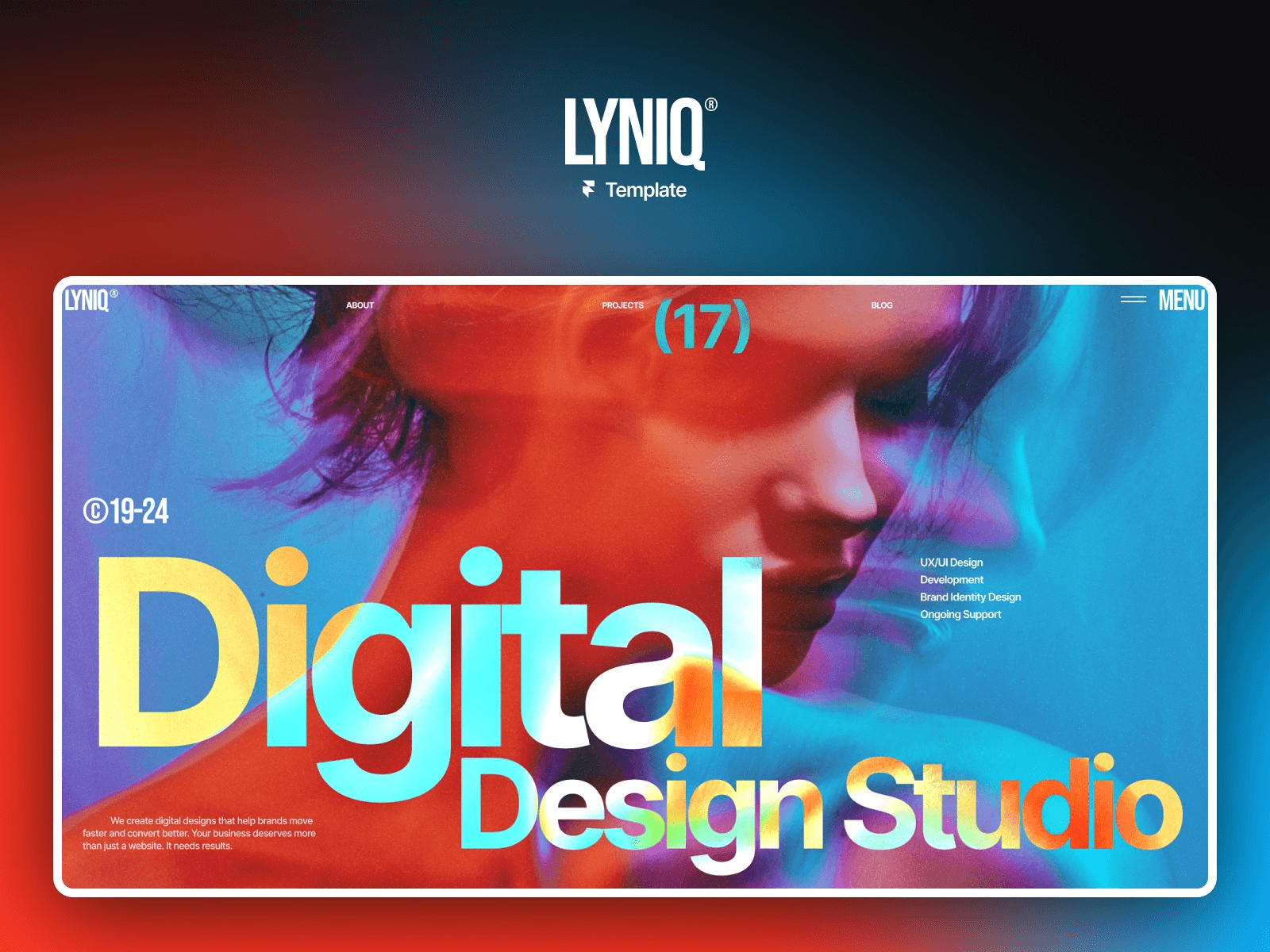 Best Graphic Design Portfolio Framer Templates - Lyniq - Design agency website template