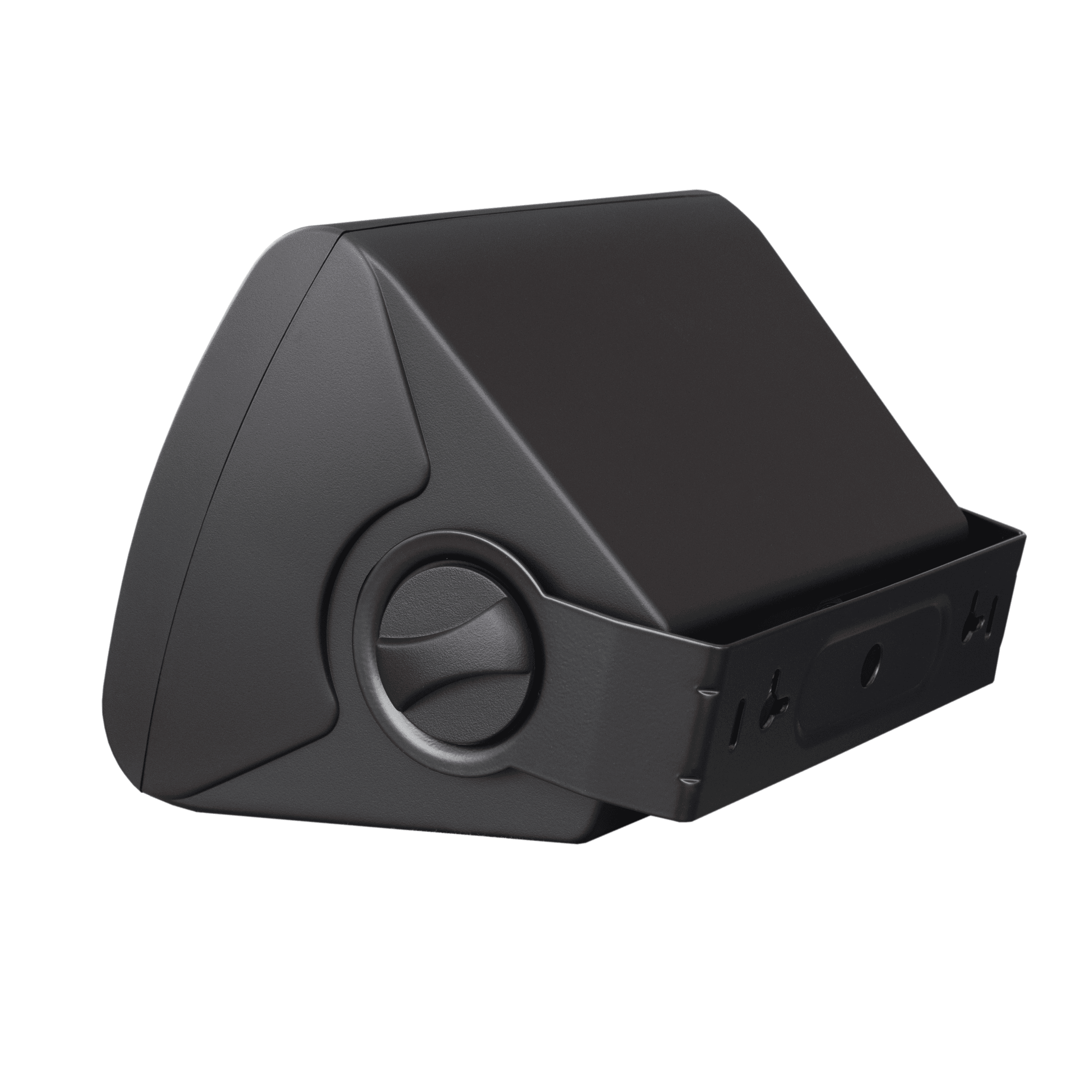 Black outdoor speaker with bracket