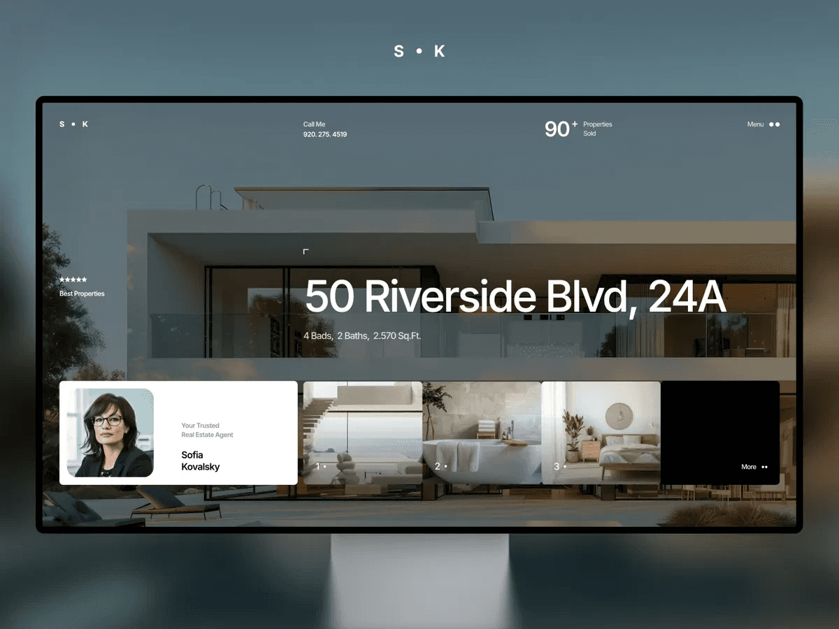 Image of a real estate agent website template