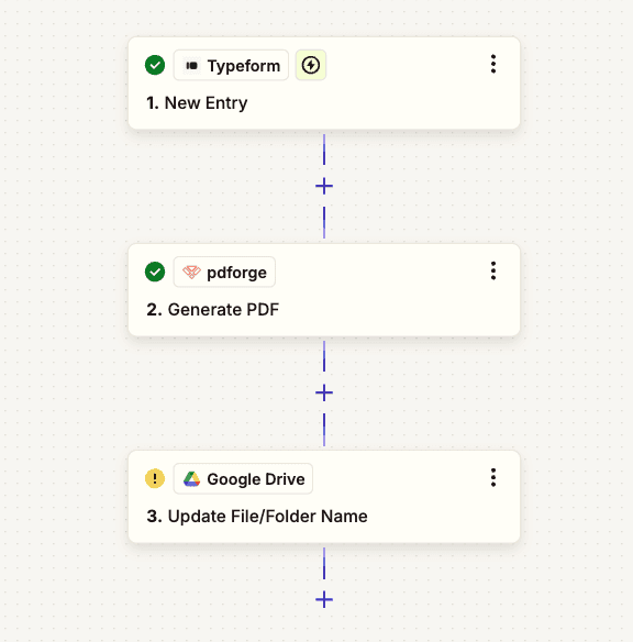 Connecting pdf with other apps in Zapier workflow