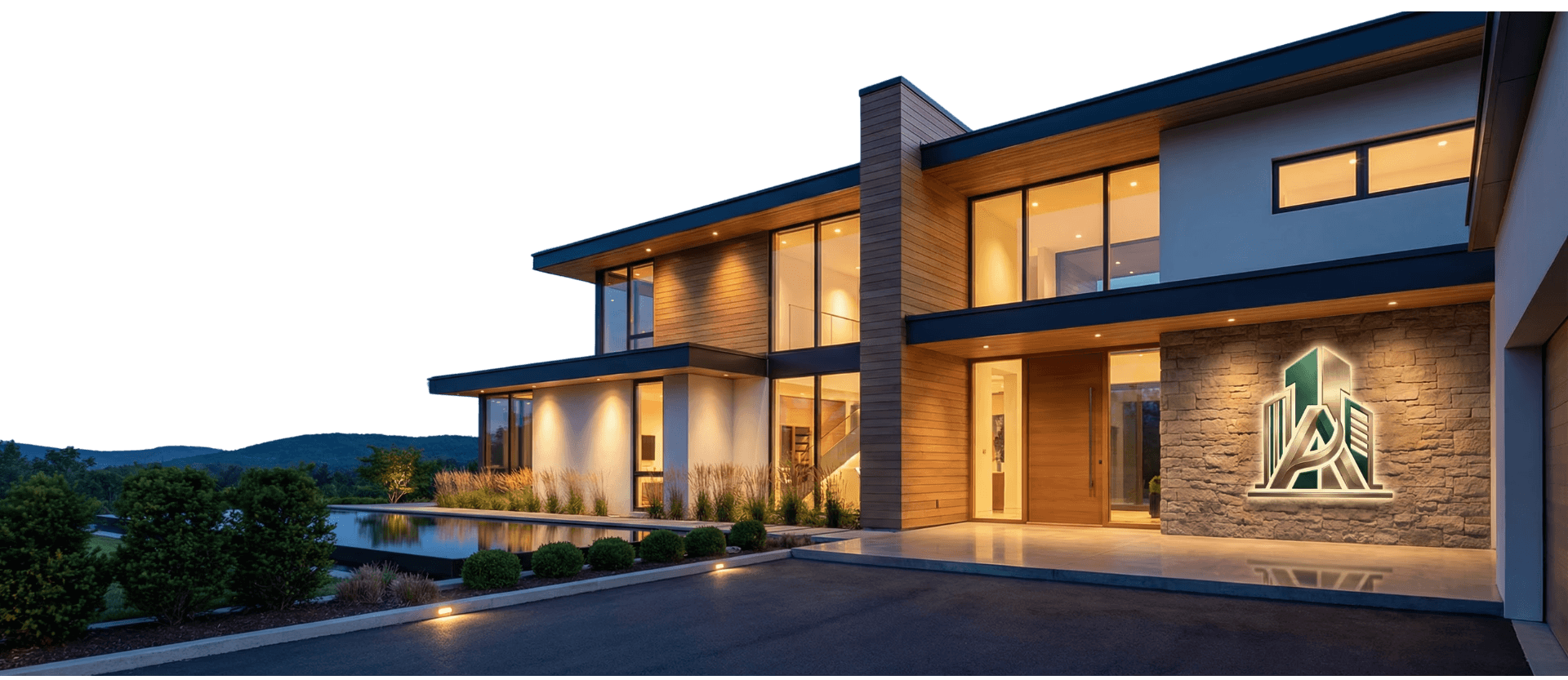 modern sculptural building with curved wooden exterior