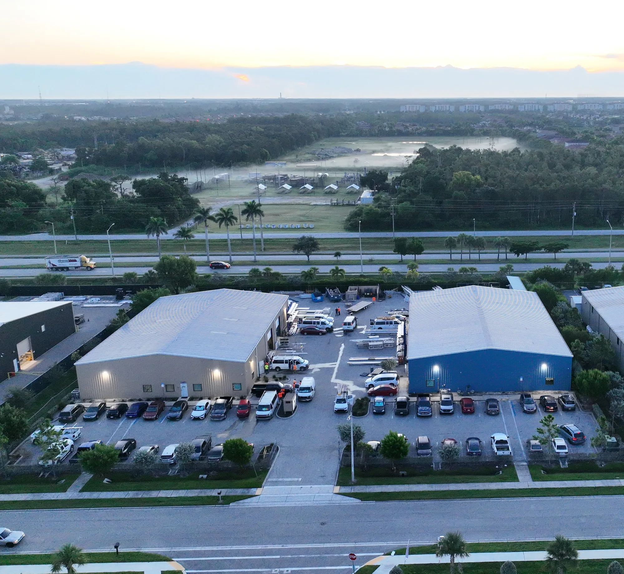 Aerial view of the industrial outdoor storage site at 3769-3777 Ironbridge Blvd, Fort Myers, FL