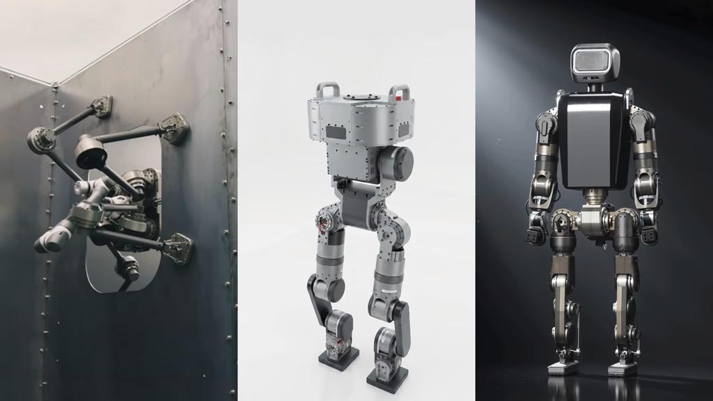 DIDEN Robotics' quadruped, bipedal platform, and humanoid, all built on the same actuator module