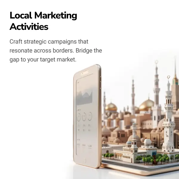 Local Marketing Activities - Craft strategic campaigns that resonate across borders. Bridge the gap to your target market.