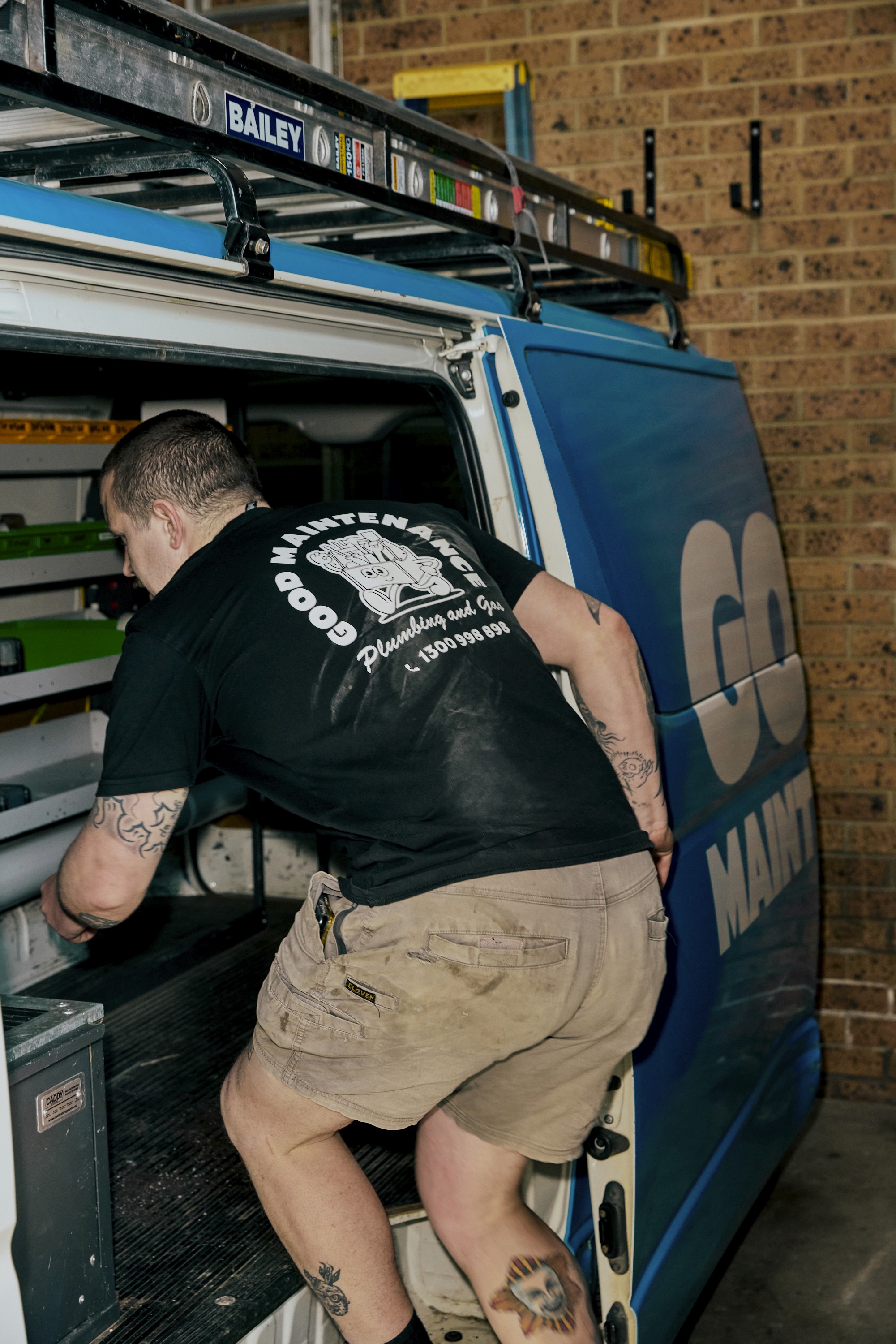 Team Member weaing a Late Night Servicing shirt