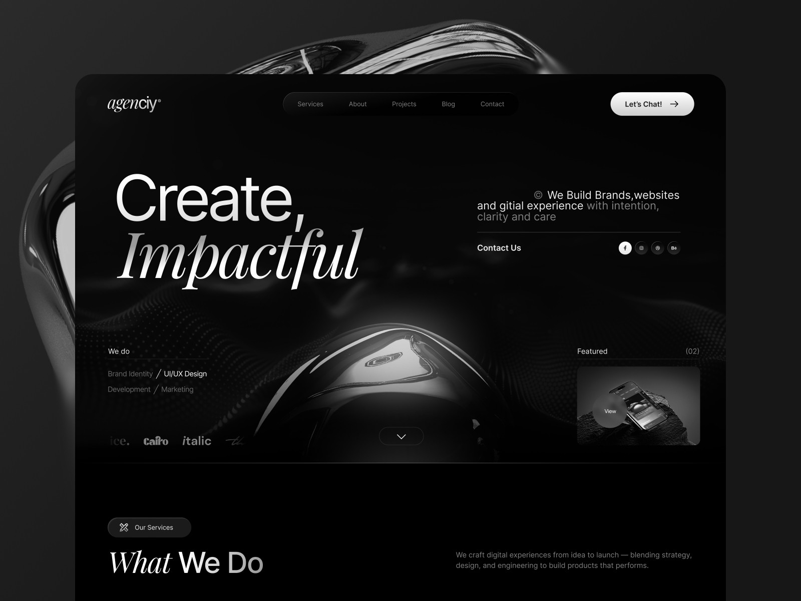 Agenciy — 黑白极简动效创意机构官网设计灵感