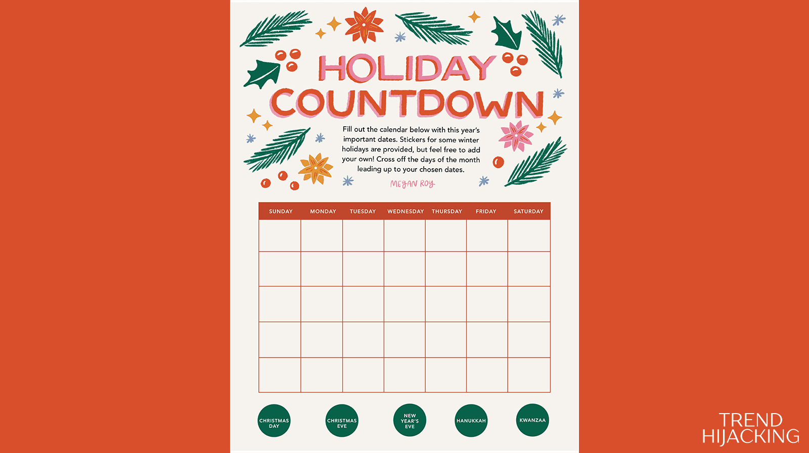 Holiday Countdown Calendar