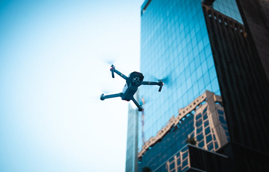 Entrega de drone em uma cidade