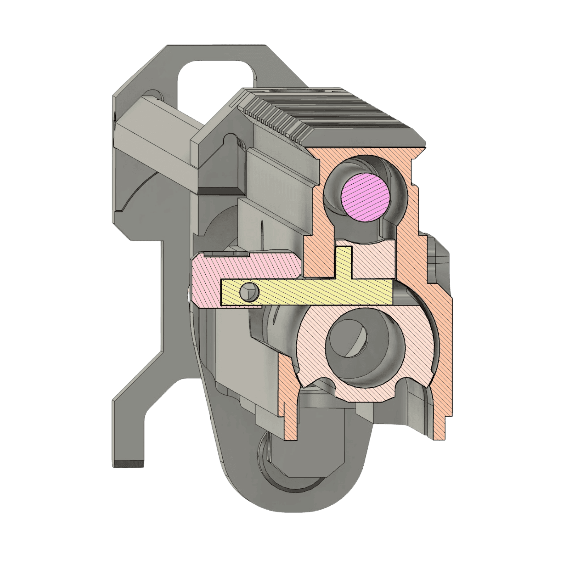 Cross Section View showing Dual Concentric Guide Channels