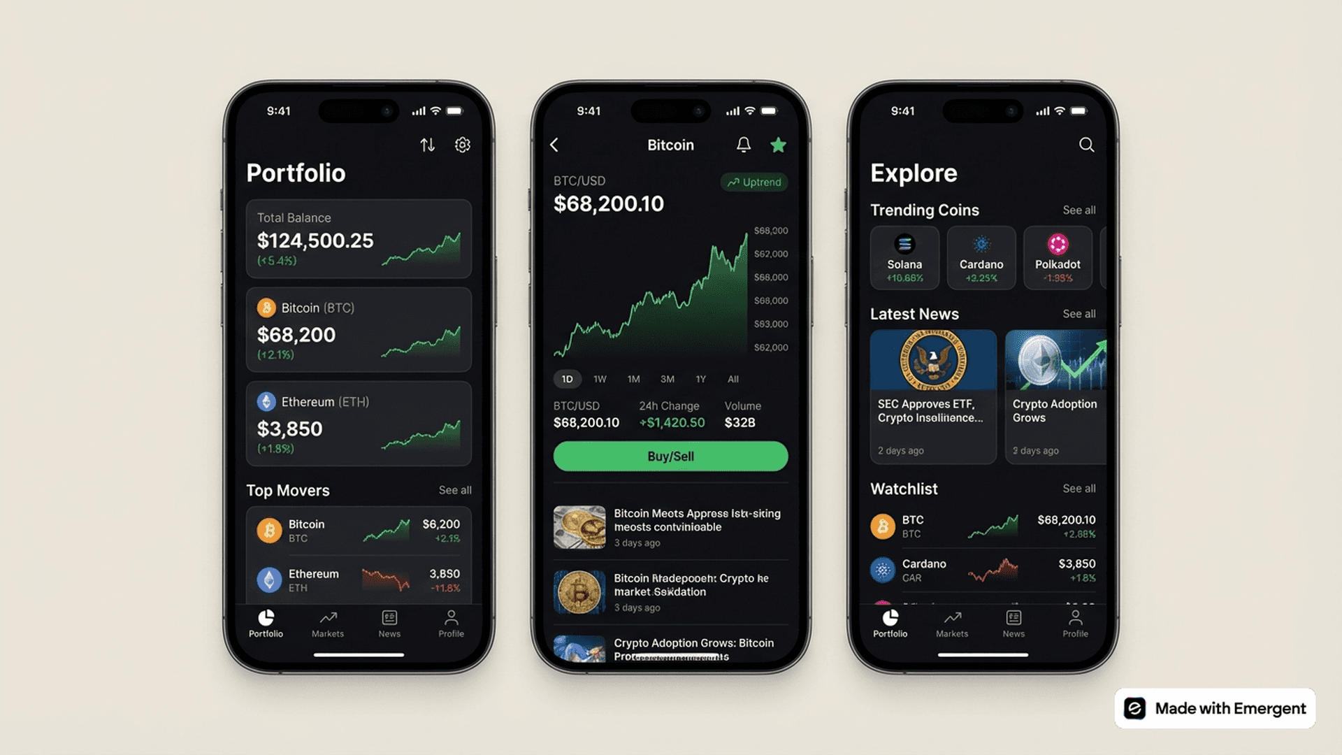 Cryptocurrency Tracking App Made With Emergent