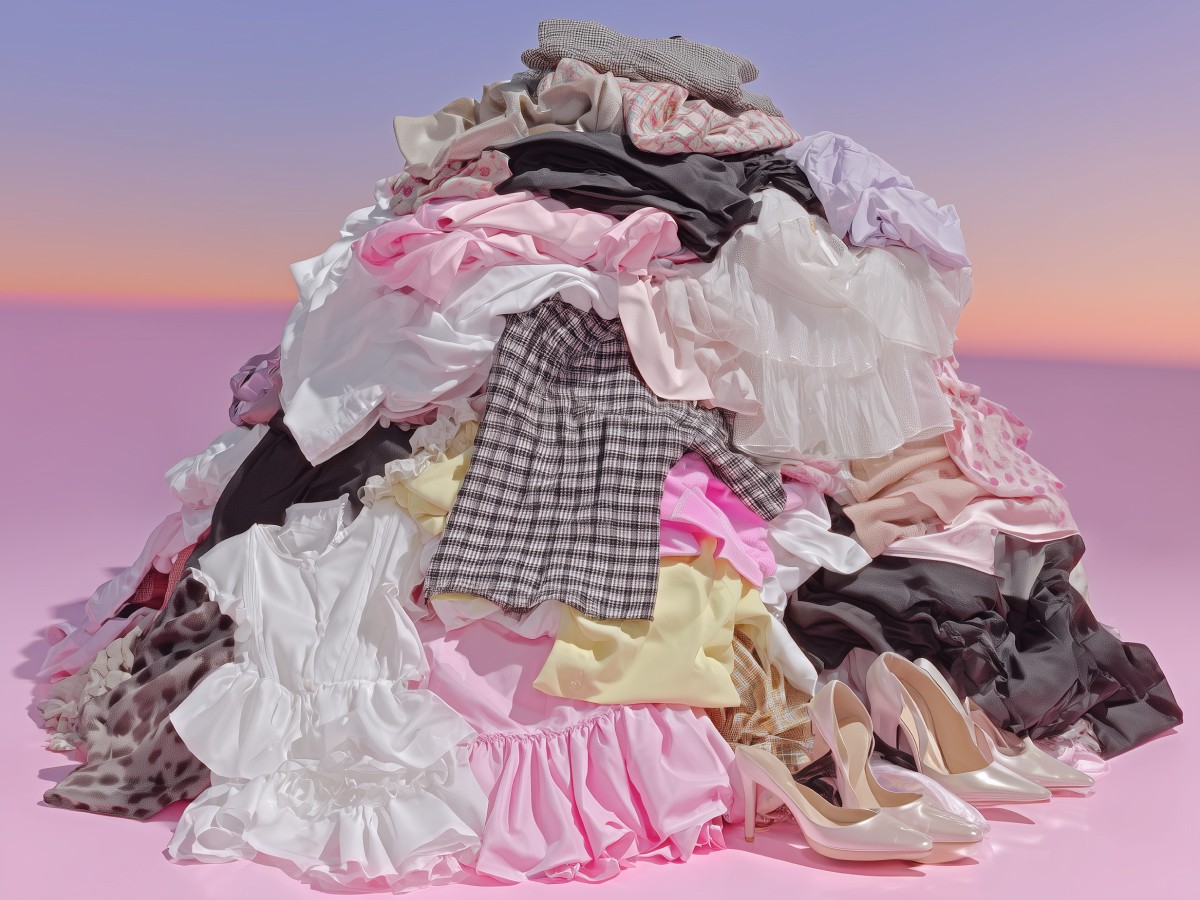 A pile of clothes resembling trash pile