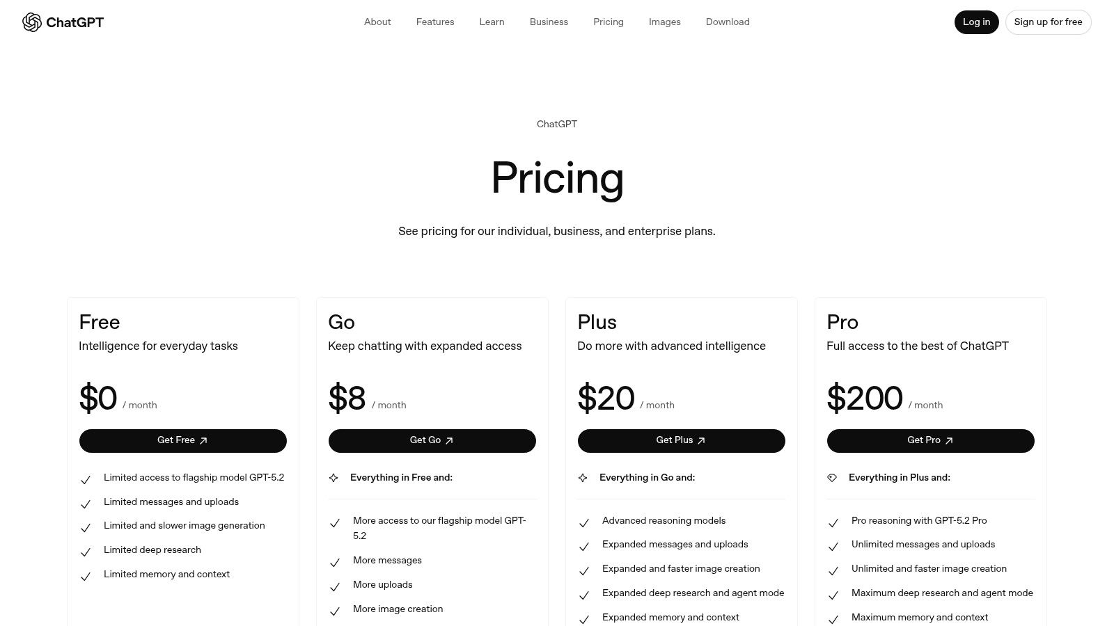 OpenAI — ChatGPT (Business/Team, Plus, Pro)