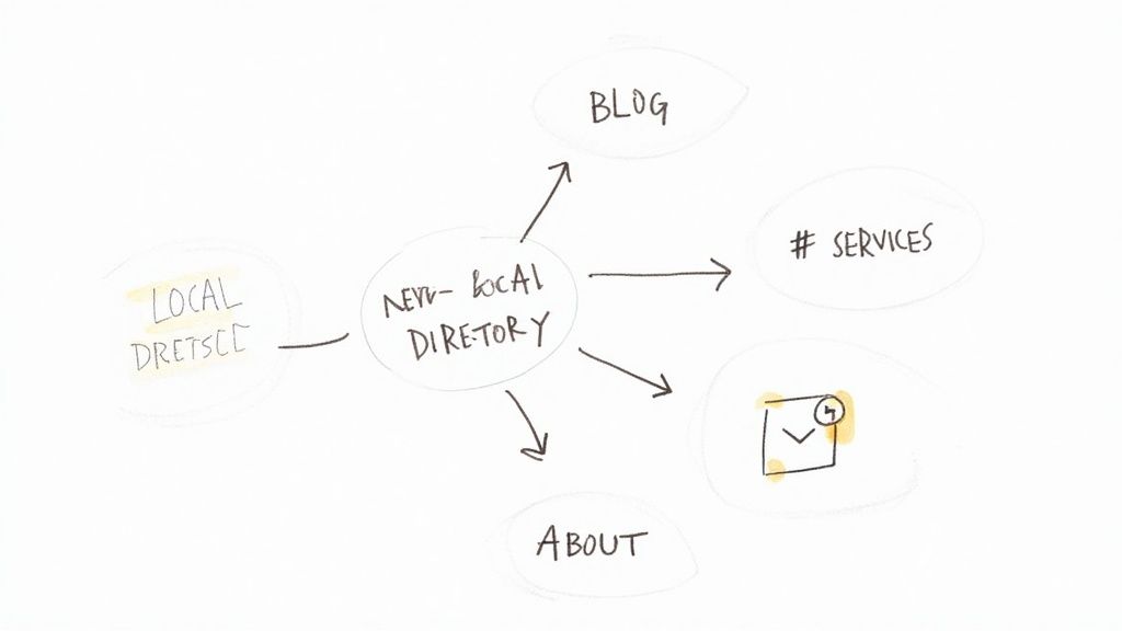 A visual representation of interconnected nodes, symbolizing a strong link-building network for a single website.