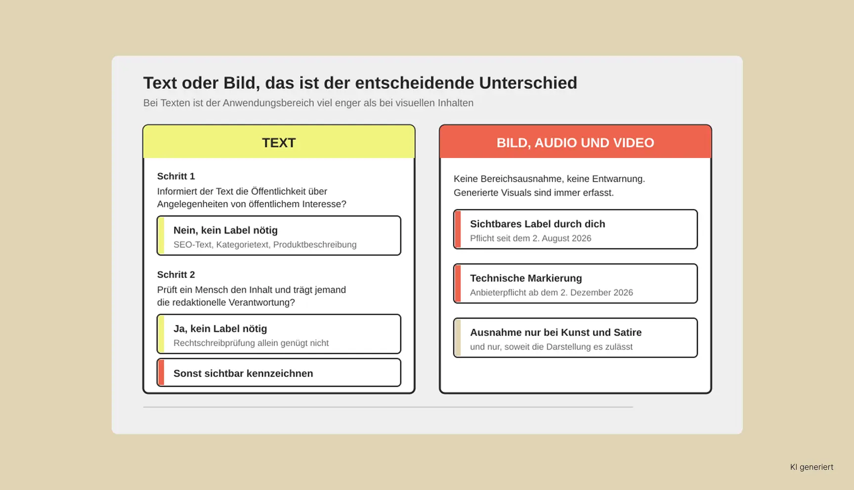 Bei Texten ist der Anwendungsbereich eng, bei Bildern gibt es keine Entwarnung