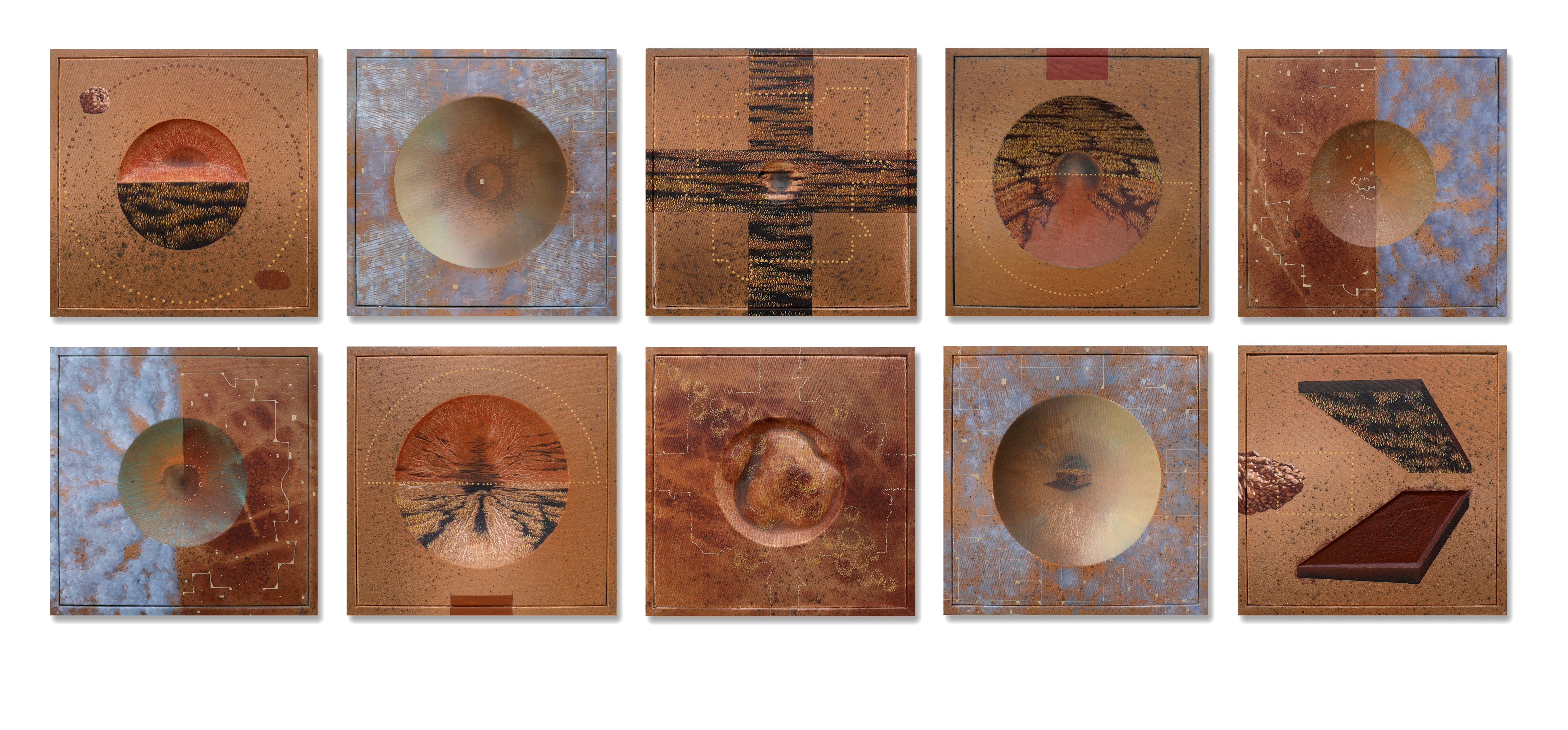 herd of sheep on road painting