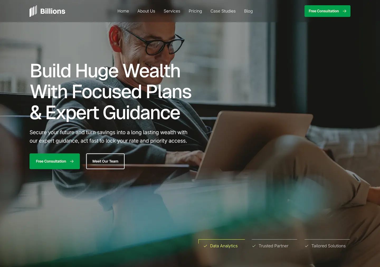 Experienced businessman building wealth with focused plans and expert guidance. Free consultation available.