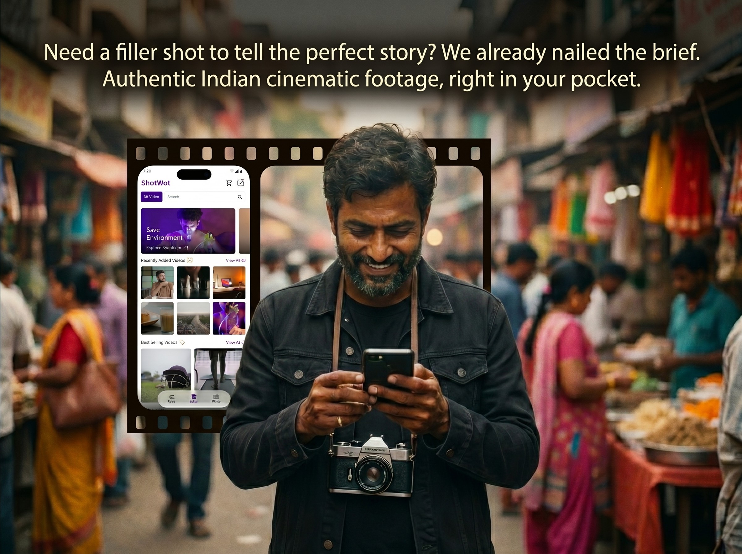 ShotWot App for indian stock footage