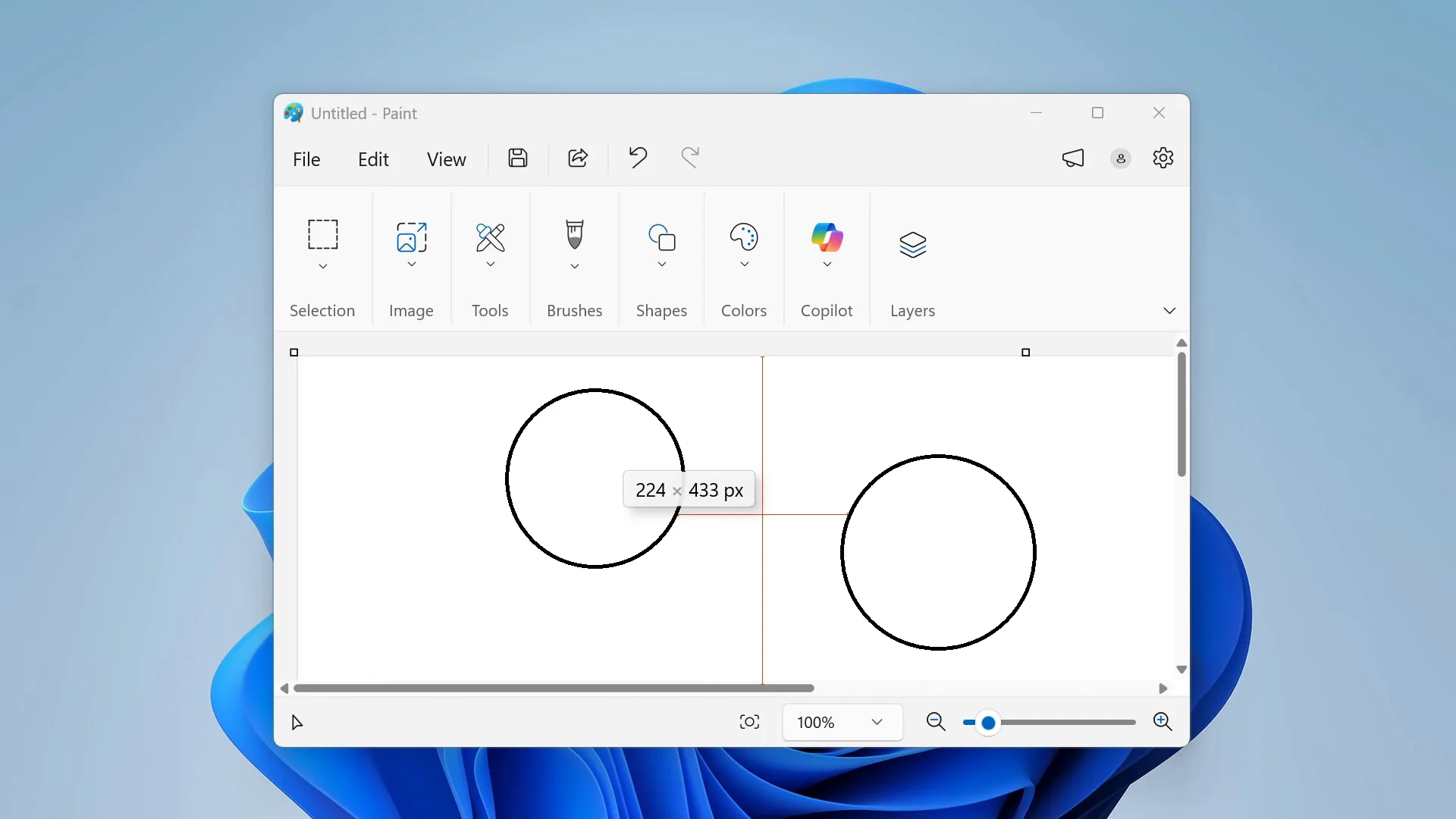 Screen Ruler measuring pixel distances on screen