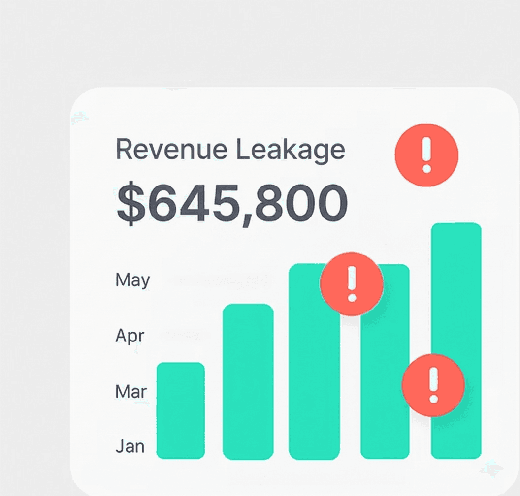 Unified dashboard displaying all key metrics, including monthly revenue chart.