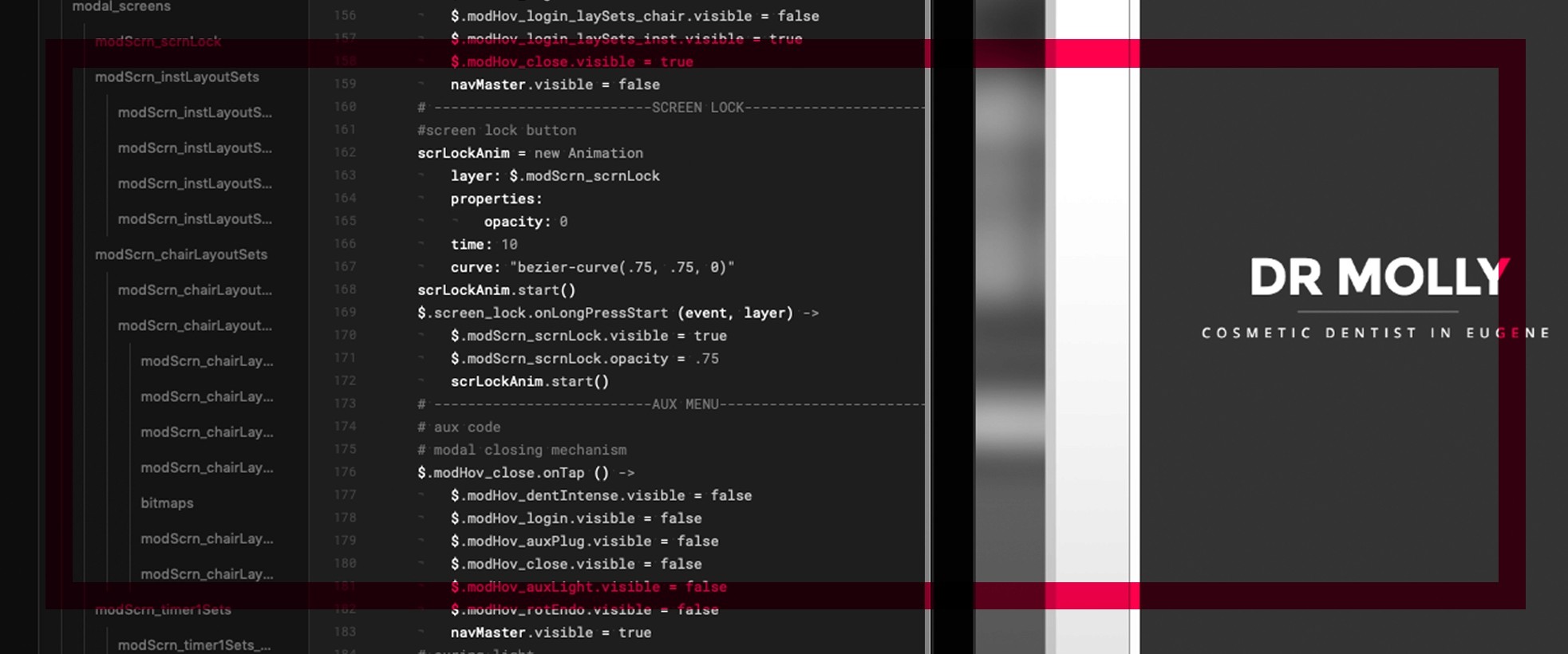 UX screen and code collage