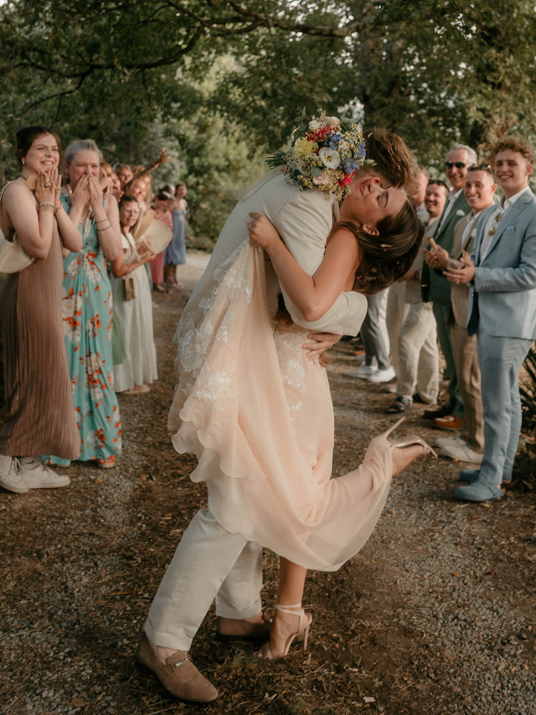 wedding couple celebrating their vows