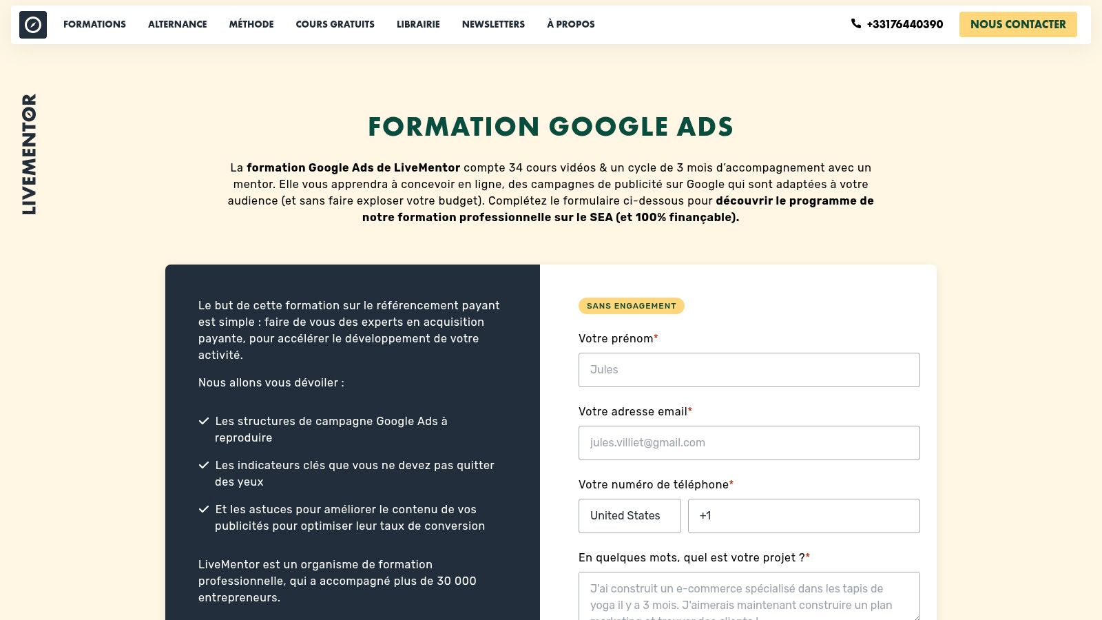 LiveMentor – Formation Google Ads