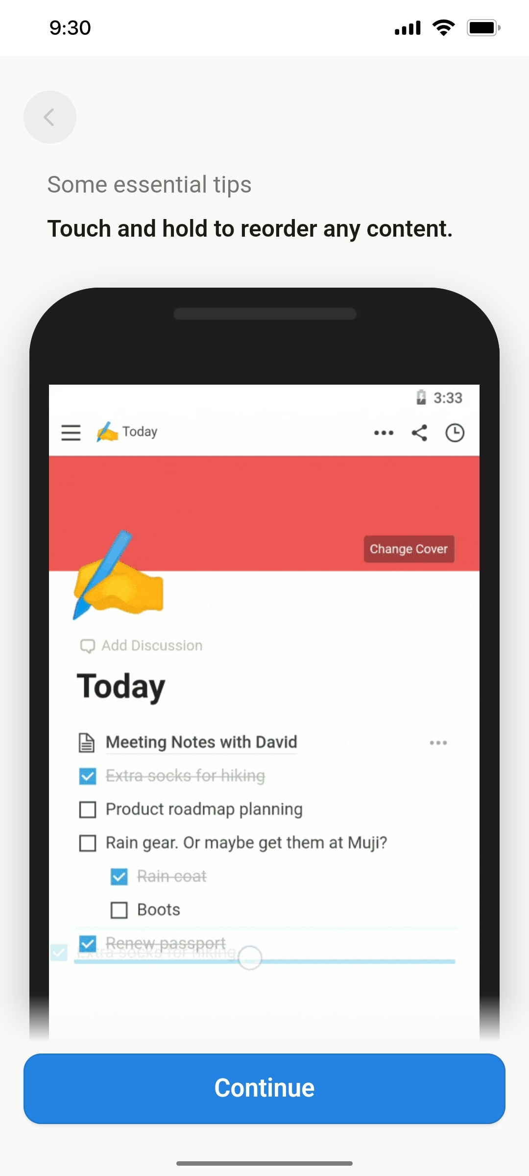 Notion App  Continue Screen