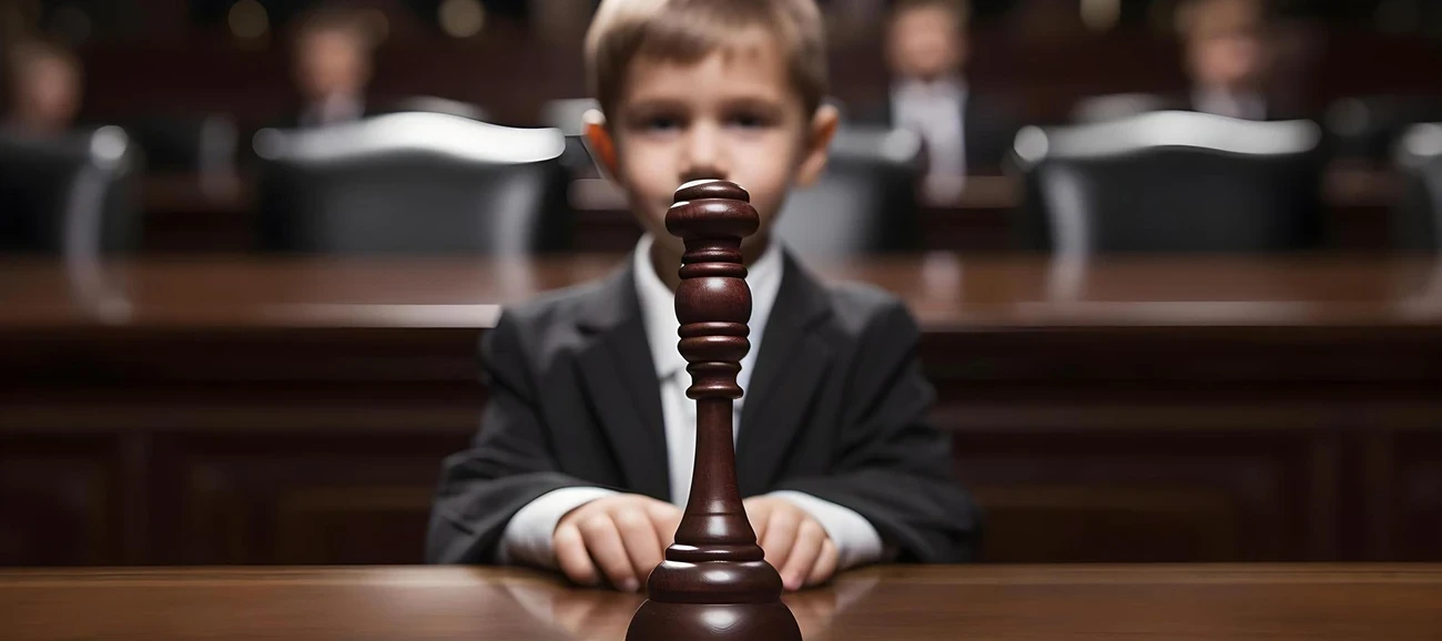 Enfant en audition tribunal.